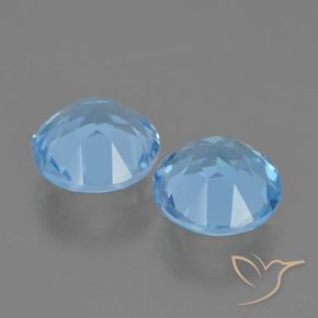 Gemme di Topazio Celeste naturale da 4.55 ct, Rotondo, VS