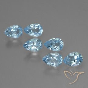 Gemme di Topazio Blu svizzero naturale da 3.54 ct, Forma a pera, VS