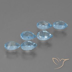 Gemme di Topazio Blu svizzero naturale da 3.54 ct, Forma a pera, VS