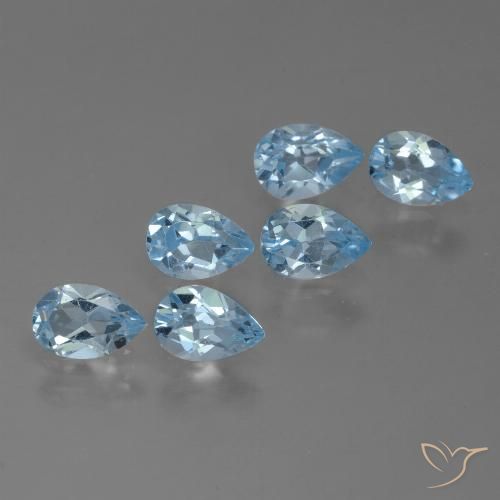 3.06ctw Naturale Blu svizzero Topazio, Forma a pera, VS