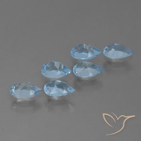 Gemme di Topazio Blu svizzero naturale da 3.06 ct, Forma a pera, VS