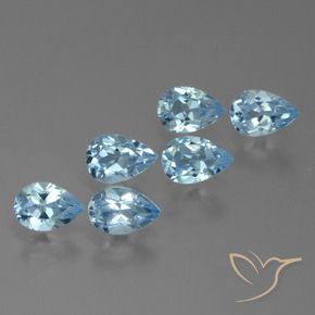 Gemme di Topazio Blu svizzero naturale da 3.46 ct, Forma a pera, VVS-VS