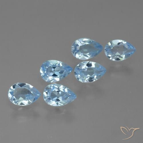 3.46ctw Naturale Blu svizzero Topazio, Forma a pera, VS