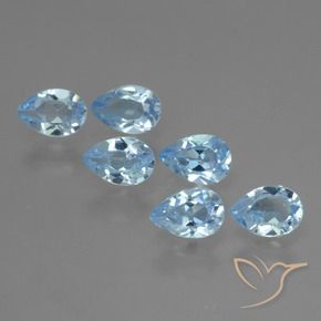 Gemme di Topazio Blu svizzero naturale da 3.46 ct, Forma a pera, VS