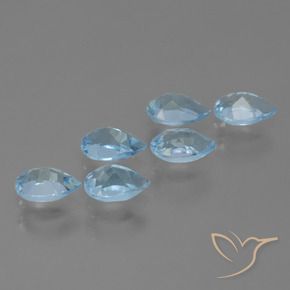 Gemme di Topazio Blu svizzero naturale da 3.46 ct, Forma a pera, VS