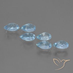 Gemme di Topazio Blu svizzero naturale da 3.05 ct, Forma a pera, VS