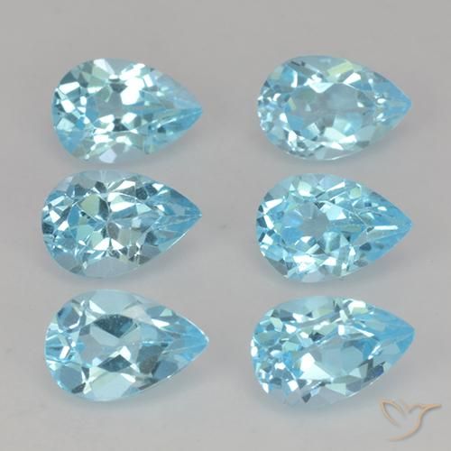 3.56ctw Naturale Blu svizzero Topazio, Forma a pera, VS