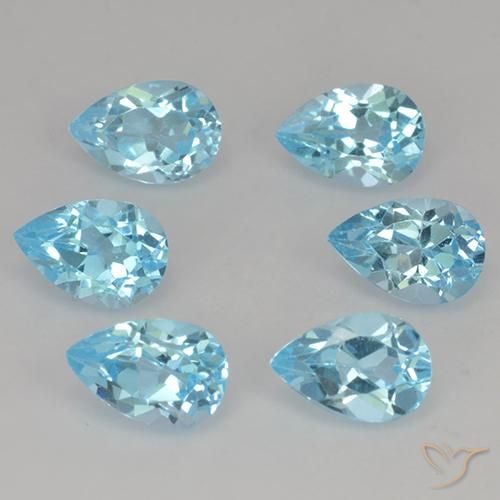 Gemme di Topazio Blu svizzero naturale da 3.56 ct, Forma a pera, VS