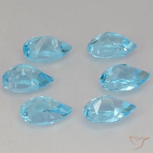 Gemme di Topazio Blu svizzero naturale da 3.56 ct, Forma a pera, VS