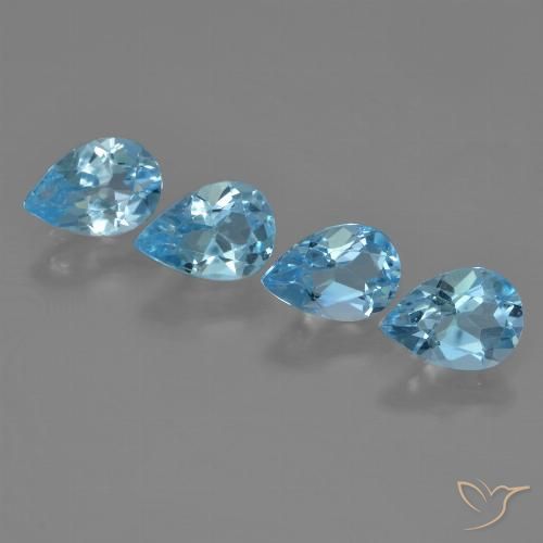 3.20ctw Naturale Blu svizzero Topazio, Forma a pera, VVS-VS