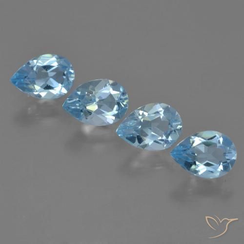 2.96ctw Naturale Blu svizzero Topazio, Forma a pera, VVS-VS