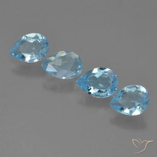 2.50ctw Naturale Blu svizzero Topazio, Forma a pera, VS