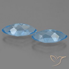 Gemme di Topazio Blu svizzero naturale da 7.66 ct, Taglio marquise, VVS