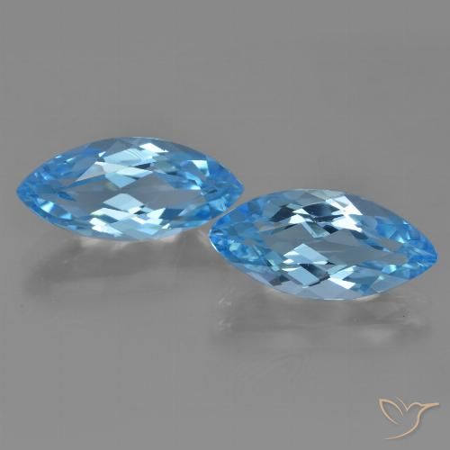 7.27ctw Naturale Blu svizzero Topazio, Taglio marquise, VVS