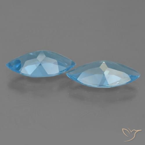 Gemme di Topazio Blu svizzero naturale da 6.41 ct, Taglio marquise, VVS