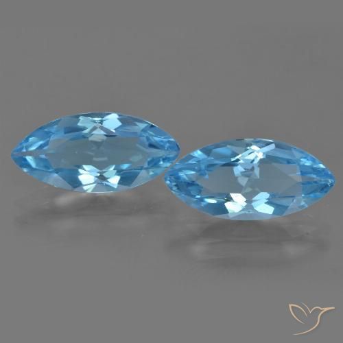7.12ctw Naturale Blu svizzero Topazio, Taglio marquise, VVS