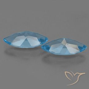 Gemme di Topazio Blu svizzero naturale da 7.12 ct, Taglio marquise, VVS
