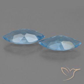 Gemme di Topazio Celeste naturale da 6.44 ct, Taglio marquise, VVS