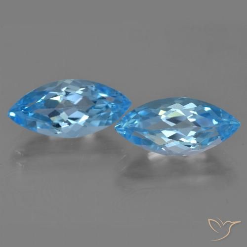 7.67ctw Naturale Blu svizzero Topazio, Taglio marquise, VVS-VS