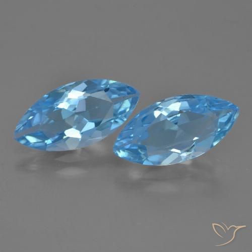 6.90ctw Naturale Celeste Topazio, Taglio marquise, VVS-VS
