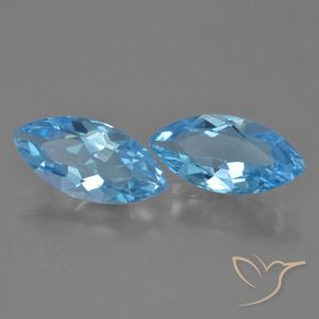 Gemme di Topazio Celeste naturale da 6.90 ct, Taglio marquise, VVS-VS