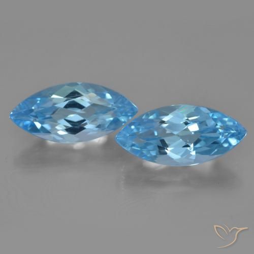 7.46ctw Naturale Blu svizzero Topazio, Taglio marquise, VVS