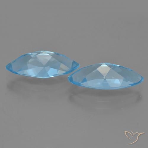 Gemme di Topazio Blu svizzero naturale da 7.46 ct, Taglio marquise, VVS