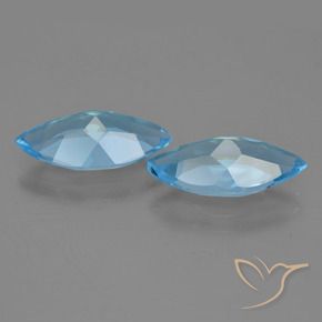 Gemme di Topazio Blu svizzero naturale da 6.26 ct, Taglio marquise, VVS