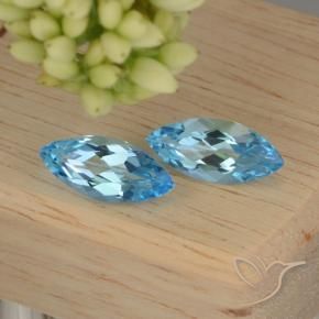 Gemme di Topazio Blu svizzero naturale da 6.61 ct, Taglio marquise, VVS