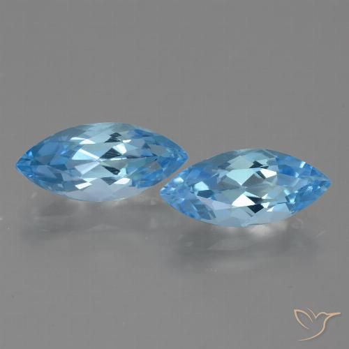 7.34ctw Naturale Celeste Topazio, Taglio marquise, VVS-VS