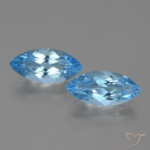 7.17ctw Naturale Blu svizzero Topazio, Taglio marquise, VVS-VS