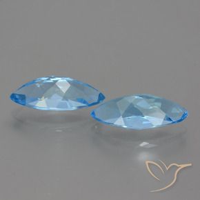 Gemme di Topazio Blu svizzero naturale da 7.17 ct, Taglio marquise, VVS-VS