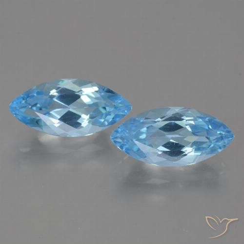 7.95ctw Naturale Celeste Topazio, Taglio marquise, VVS