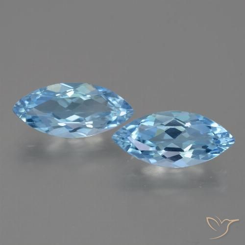 6.43ctw Naturale Celeste Topazio, Taglio marquise, VVS-VS