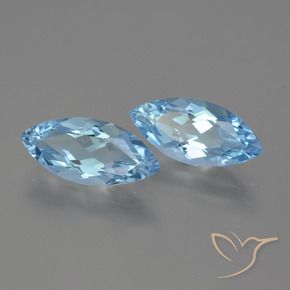 Gemme di Topazio Celeste naturale da 6.43 ct, Taglio marquise, VVS-VS