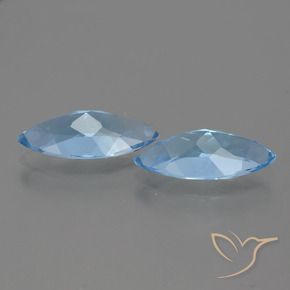 Gemme di Topazio Celeste naturale da 6.43 ct, Taglio marquise, VVS-VS
