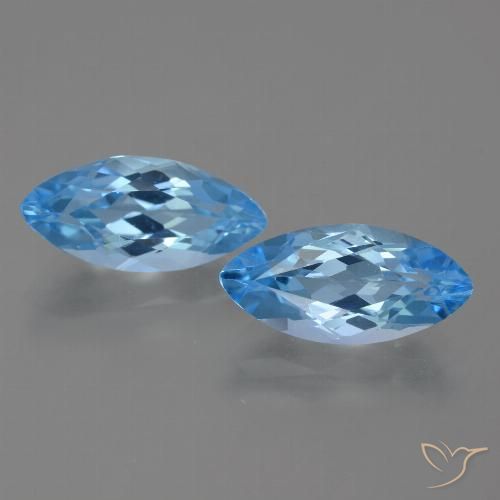 7.89ctw Naturale Blu svizzero Topazio, Taglio marquise, VVS, Photo A