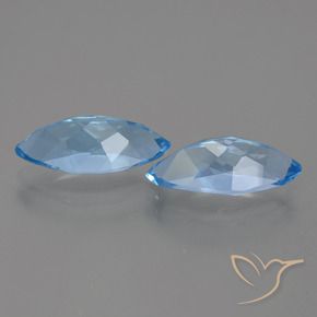 Gemme di Topazio Blu svizzero naturale da 7.89 ct, Taglio marquise, VVS