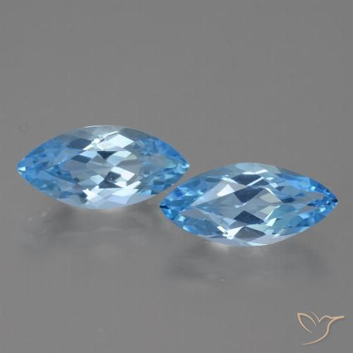 7.57ctw Naturale Blu svizzero Topazio, Taglio marquise, VVS