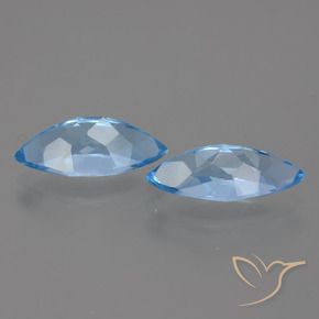 Gemme di Topazio Blu svizzero naturale da 7.57 ct, Taglio marquise, VVS