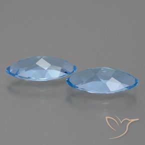 Gemme di Topazio Celeste naturale da 7.34 ct, Taglio marquise, VVS-VS