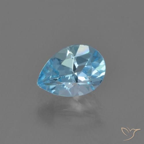 0.90ct Naturale Celeste Topazio, Forma a pera, VVS-VS