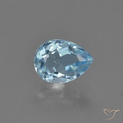 0.92ct Naturale Celeste Topazio, Forma a pera, VVS-VS