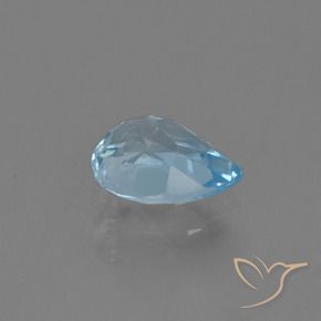 Topazio Celeste naturale da 0.92 ct, Forma a pera, VVS-VS