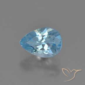 Topazio Blu svizzero naturale da 0.93 ct, Forma a pera, VVS-VS