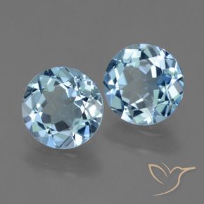 Gemme di Topazio Celeste naturale da 4.25 ct, Rotondo, VVS-VS