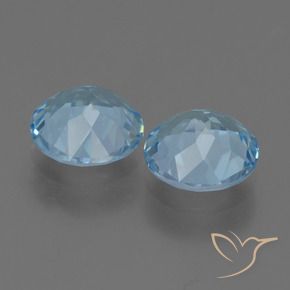 Gemme di Topazio Celeste naturale da 4.25 ct, Rotondo, VVS-VS