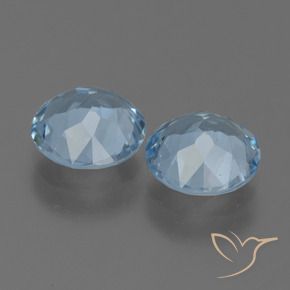 Gemme di Topazio Celeste naturale da 4.39 ct, Rotondo, VVS-VS