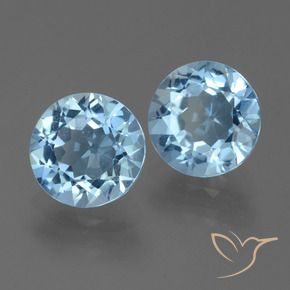 Gemme di Topazio Blu svizzero naturale da 4.73 ct, Rotondo, VVS-VS