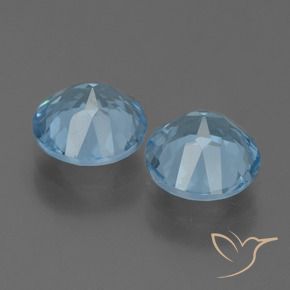 Gemme di Topazio Blu svizzero naturale da 4.73 ct, Rotondo, VVS-VS